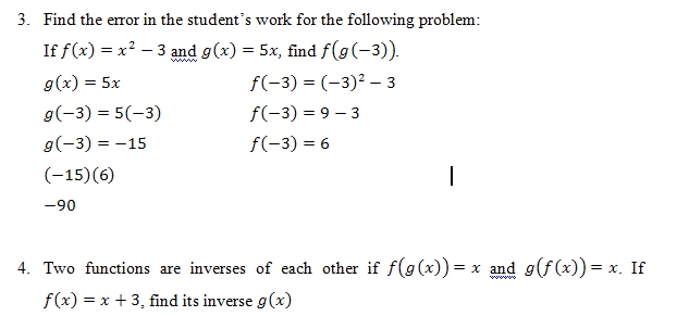 Composition of Functions of worksheet (pdf) and Answer Key 25