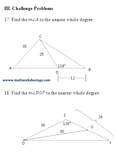 Law of Sines and Cosines Worksheet with Key (pdf).