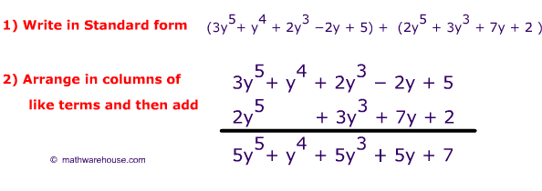 How To Add Polynomials and Subtract Polynomials. Examples, practice