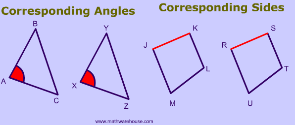 Corresponding Angles And Sides Pictures Examples And Cool Applet How To Identify