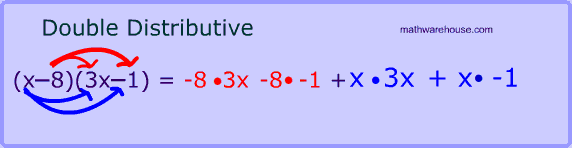 Double Distributive Property --Visual Examples, Practice Problems and