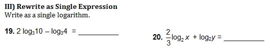 Properties Of Logarithms Worksheet pdf With Answer Key Free 