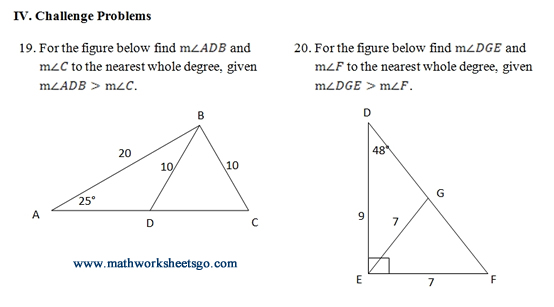 ambiguous case of law of sines worksheet pdf with answer key visual explanations and challenge problems