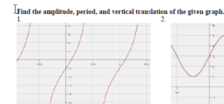 Graphing Sine Cosine with Vertical Translations Worksheet with Answers