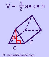 right angle triangular prism formula